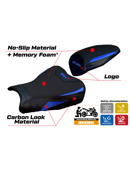 Seat cover compatible - Kawasaki Ninja ZX 25 R  2020-2026 - mod Hermes Comfort System