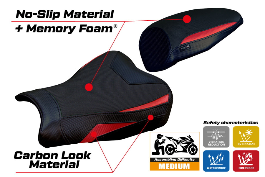Housse de selle compatible - Kawasaki Ninja ZX 25 R  2020-2026 - mod Hermes Comfort System