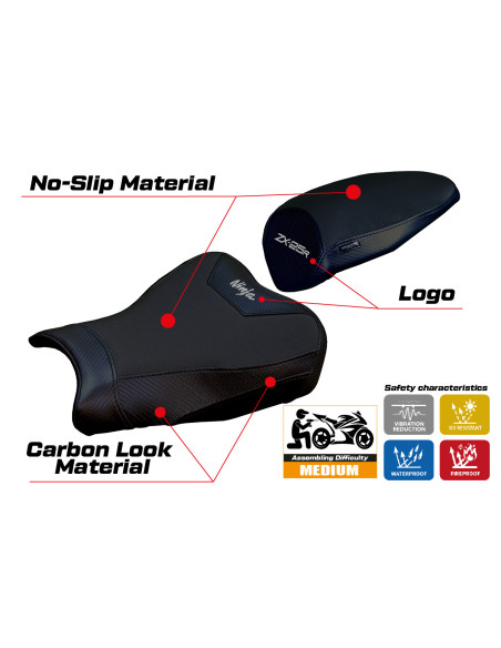 Seat cover compatible - Kawasaki Ninja ZX 25 R 2020-2026 - mod Hermes