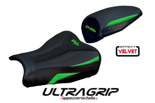 Funda de asiento compatible - Kawasaki Ninja ZX 25 R  2020-2026 - mod Hermes Ultragrip Velvet