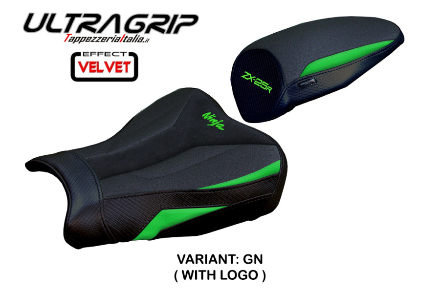 Seat cover compatible - Kawasaki Ninja ZX 25 R 2020-2026 - mod Hermes Ultragrip Velvet