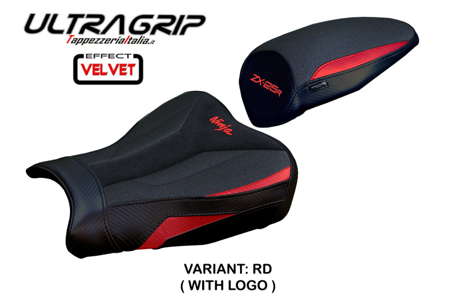 Housse de selle compatible - Kawasaki Ninja ZX 25 R  2020-2026 - mod Hermes Ultragrip Velvet
