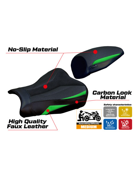 Sitzbezug kompatibel - Kawasaki Ninja ZX 25 R  2020-2026 - mod Hermes Ultragrip Velvet
