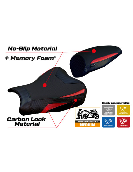 Housse de selle compatible - Kawasaki Ninja ZX 4 R  2023-2025 - mod Anet Comfort System