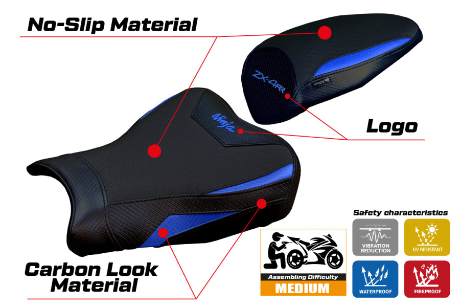 Housse de selle compatible - Kawasaki Ninja ZX 4 RR  2023-2026 - mod Muzy