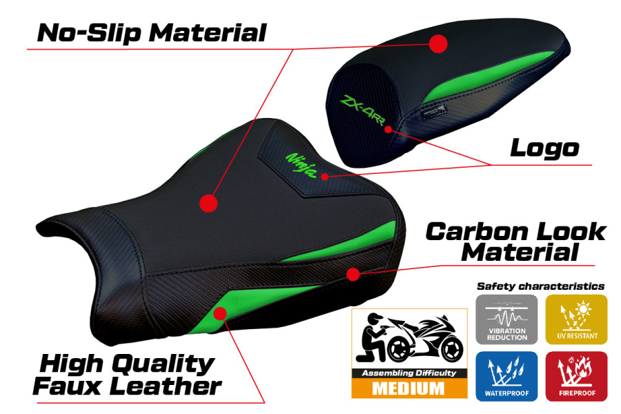 Seat cover compatible - Kawasaki Ninja ZX 4 RR  2023-2026 - mod Muzy