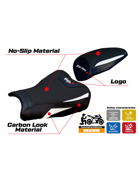 Funda de asiento compatible - Kawasaki Ninja ZX 4 RR  2023-2025 - mod Muzy