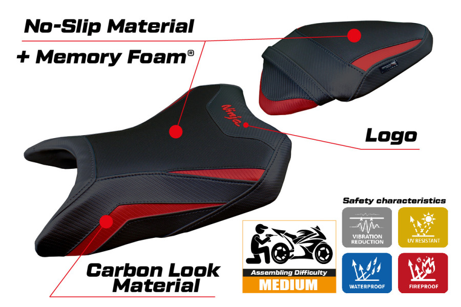 Sitzbezug kompatibel - Kawasaki Ninja 500  2024-2026 - mod Arlon Comfort System