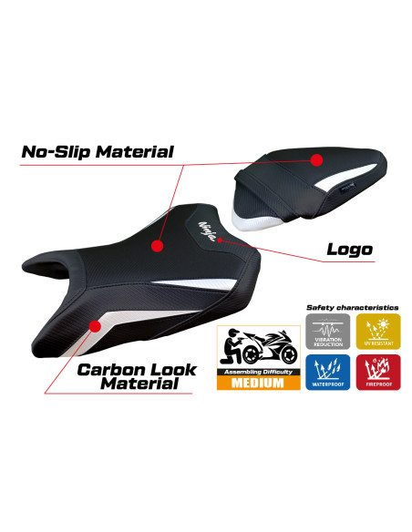 Housse de selle compatible - Kawasaki Ninja 500  2024-2025 - mod Arlon