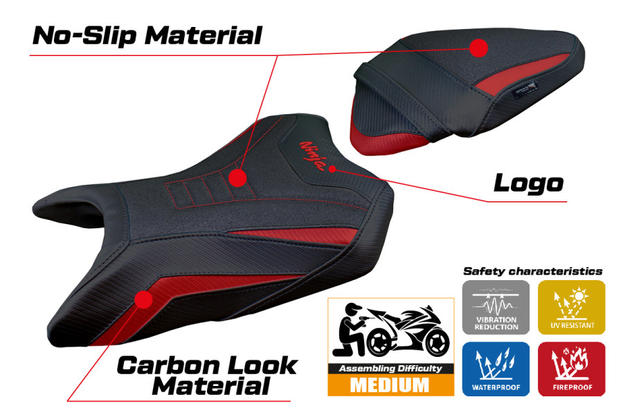 Sitzbezug kompatibel - Kawasaki Ninja 500  2024-2026 - mod Arlon Ultragrip