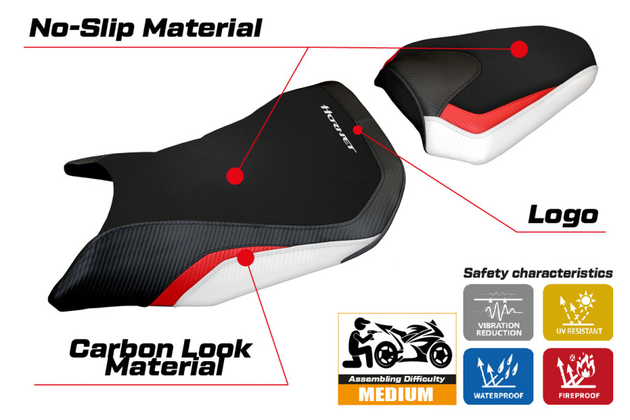 Rivestimento sella compatibile - Honda CB 500 Hornet 2024-2026 - mod Tomori