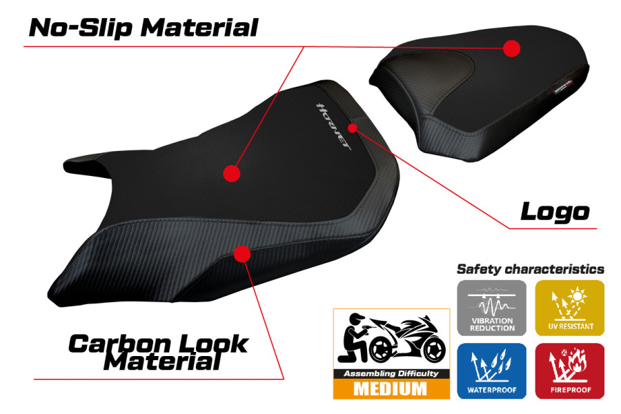 Funda de asiento compatible - Honda CB 500 Hornet 2024-2026 - mod Tomori