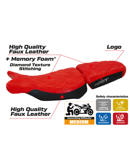 Housse de selle compatible - BMW R 1200 NINE T (SCRAMBLER) 2014 - 2024 - mod Batea Comfort System