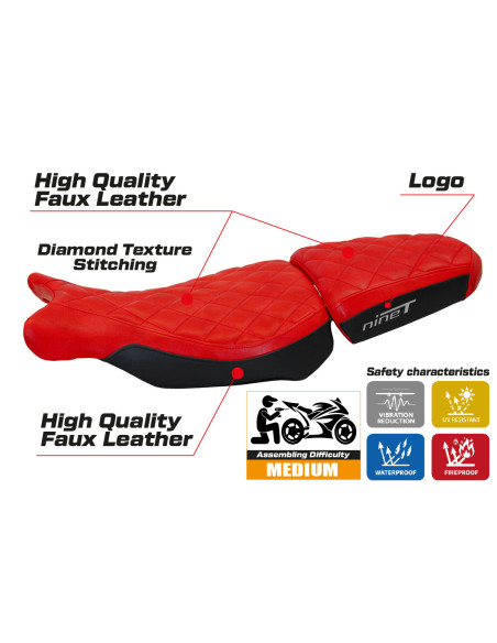 Funda de asiento compatible - BMW R 1200 NINE T 2014 - 2024 - mod Arnes