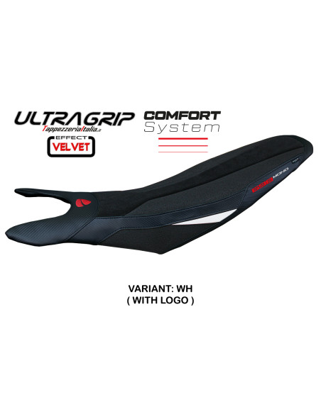Funda de asiento compatible - Ducati Hypermotard 698 Mono  2024-2025 - mod Cairoli Velvet Ultragrip Comfort System
