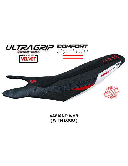 Housse de selle compatible - Ducati Hypermotard 698 Mono 2024-2025 - Mod Cairoli special Velvet Ultragrip Comfort System