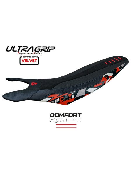 Sitzbezug kompatibel - Ducati Hypermotard 698 Mono 2024-2025 - Mod Cairoli special Velvet Ultragrip Comfort System