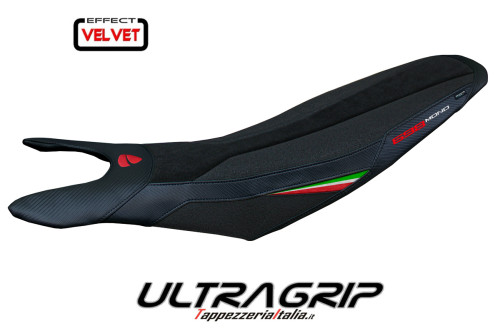 Funda de asiento compatible - Ducati Hypermotard 698 Mono  2024-2025 - mod Cairoli Velvet Ultragrip