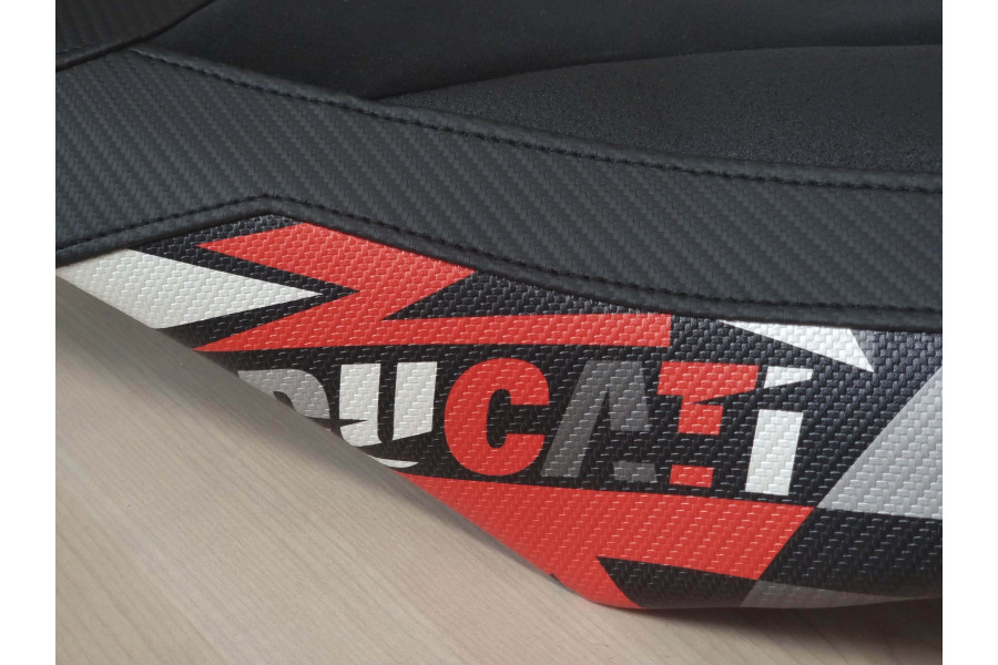 Funda de asiento compatible - Ducati Hypermotard 698 Mono 2024-2026 - Mod Cairoli special Velvet Ultragrip Comfort System