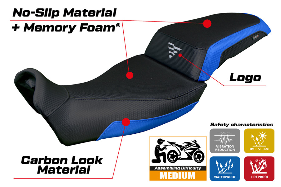 Housse de selle compatible - Voge Valico 525 DS - DSX 2023-2026 - mod Xabia Comfort System