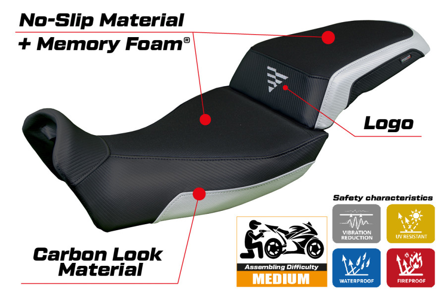 Housse de selle compatible - Voge Valico 525 DS - DSX 2023-2026 - mod Xabia Comfort System