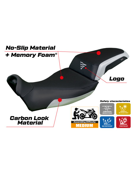 Housse de selle compatible - Voge Valico 525 DS - DSX 2023-2025 - mod Xabia Comfort System