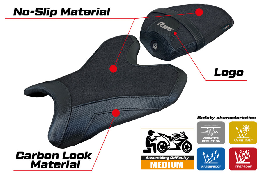 Seat cover compatible - Yamaha R125 2023-2026 - mod Lier Ultragrip