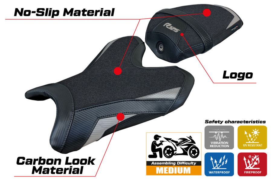 Seat cover compatible - Yamaha R125 2023-2026 - mod Lier Ultragrip