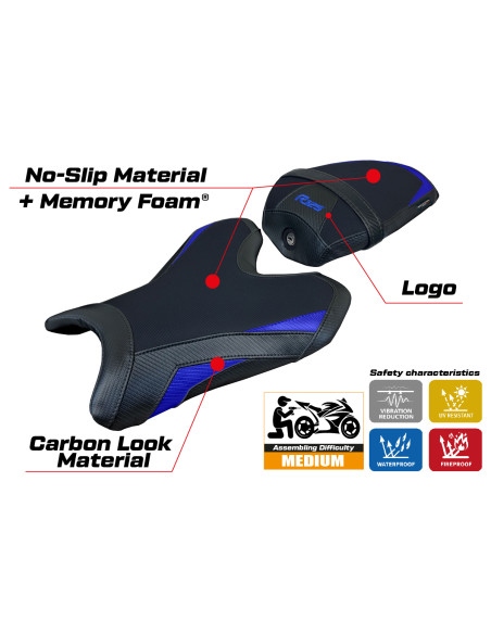 Housse de selle compatible - Yamaha R125 2023 - 2025 - mod Lier Comfort System