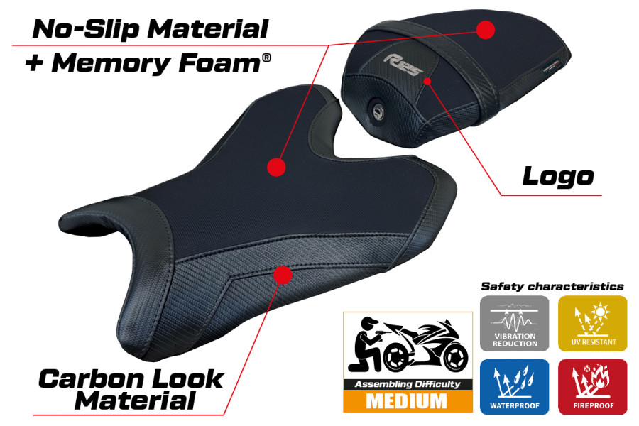 Housse de selle compatible - Yamaha R125 2023-2026 - mod Lier Comfort System