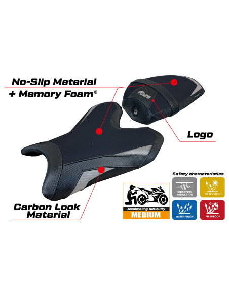 Rivestimento sella compatibile - Yamaha R125 2023 - 2025 - mod Lier Comfort System