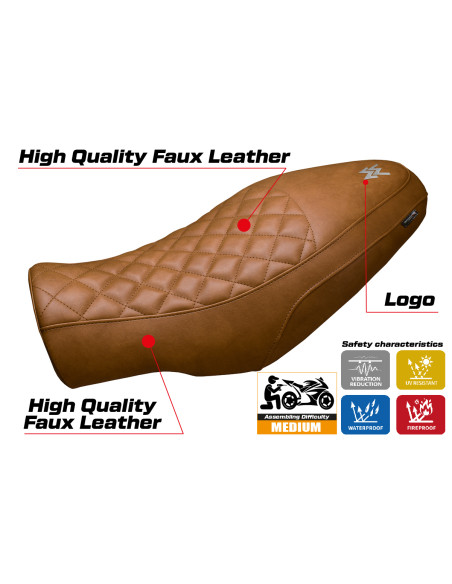 Seat cover compatible - Moto Morini Seiemmezzo 2022-2025 - mod Alanya vintage