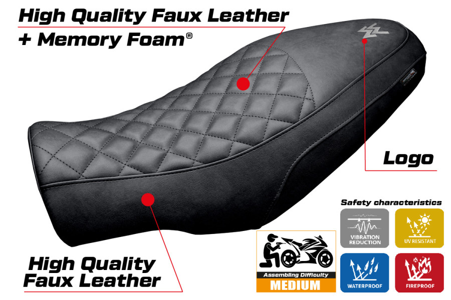 Funda de asiento compatible - Moto Morini Seiemmezzo 2022-2026 - mod Alanya vintage Comfort System