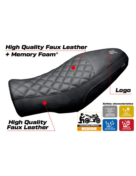 Sitzbezug kompatibel - Moto Morini Seiemmezzo 2022-2025 - mod Alanya vintage Comfort System