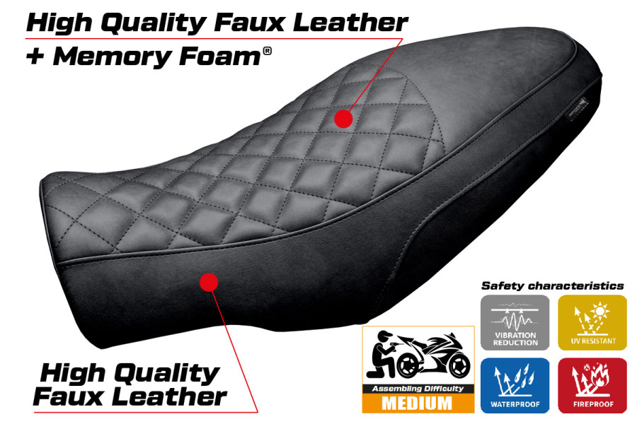 Rivestimento sella compatibile - Moto Morini Seiemmezzo 2022-2026 - mod Alanya vintage Comfort System