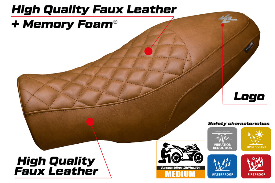 Seat cover compatible - Moto Morini Seiemmezzo 2022-2026 - mod Alanya vintage Comfort System
