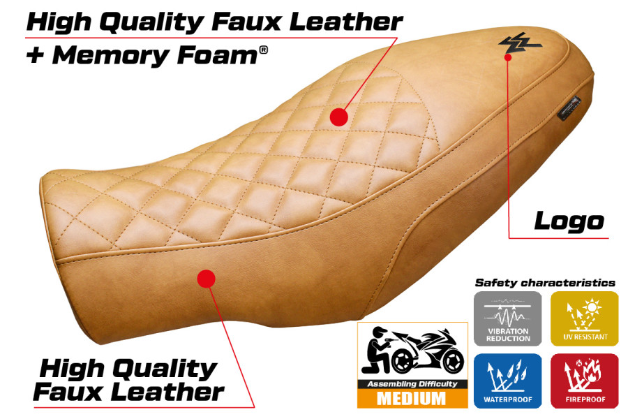 Housse de selle compatible - Moto Morini Seiemmezzo 2022-2026 - mod Alanya vintage Comfort System