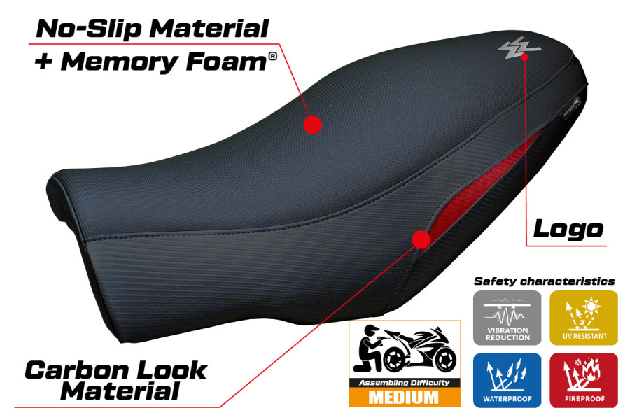 Funda de asiento compatible - Moto Morini Seiemmezzo 2022-2026 - mod Alanya Comfort System