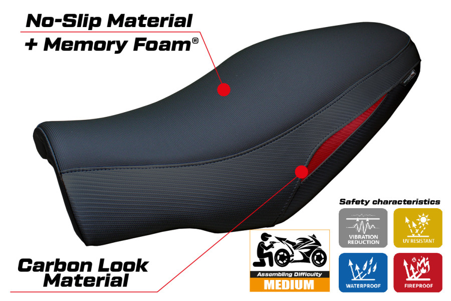 Housse de selle compatible - Moto Morini Seiemmezzo 2022-2026 - mod Alanya Comfort System