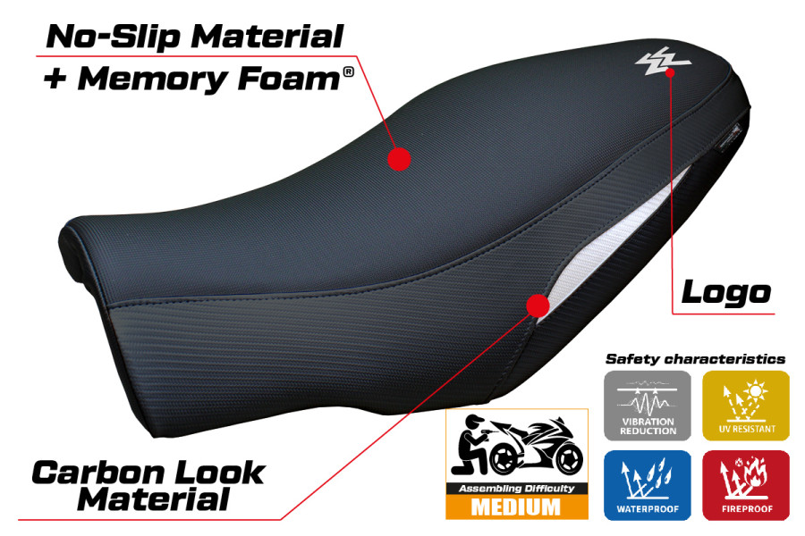 Housse de selle compatible - Moto Morini Seiemmezzo 2022-2026 - mod Alanya Comfort System