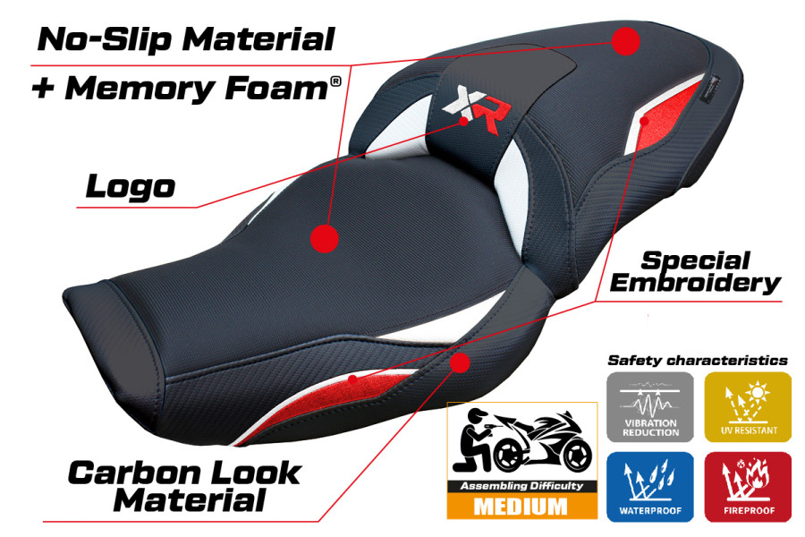 Rivestimento sella compatibile - BMW S 1000 XR  2024-2026 - mod Linz Comfort System