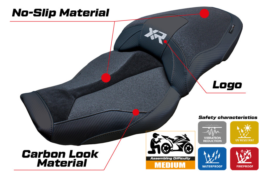 Housse de selle compatible - BMW S 1000 XR  2024-2026 - mod Linz Ultragrip