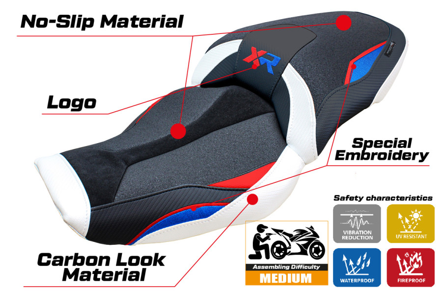 Funda de asiento compatible - BMW S 1000 XR  2024-2026 - mod Linz Ultragrip