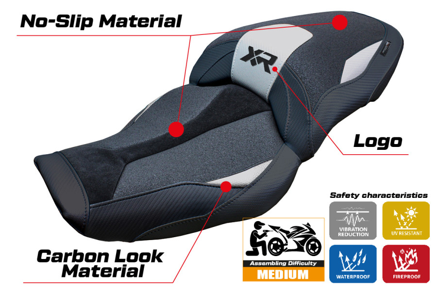 Funda de asiento compatible - BMW S 1000 XR  2024-2026 - mod Linz Ultragrip