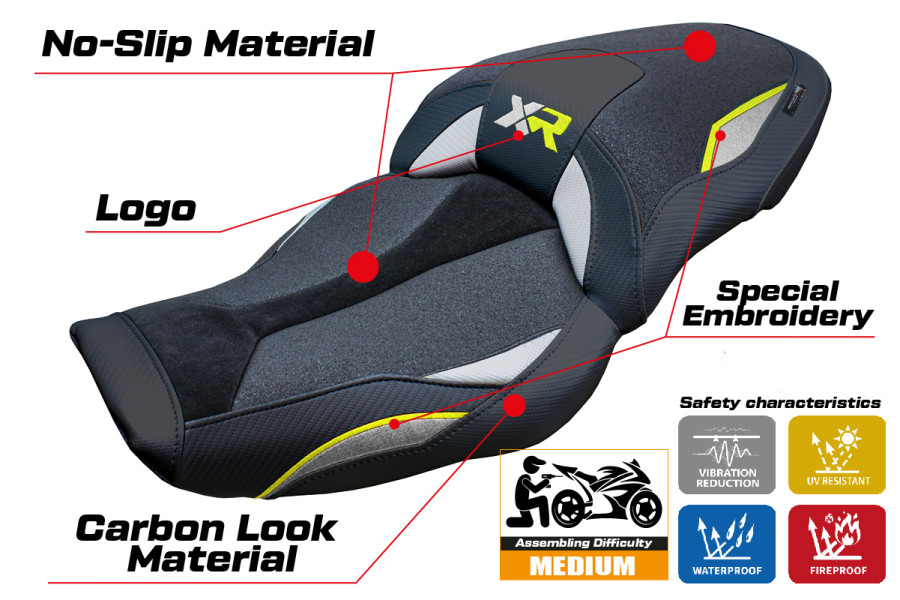 Rivestimento sella compatibile - BMW S 1000 XR  2024-2026 - mod Linz Ultragrip