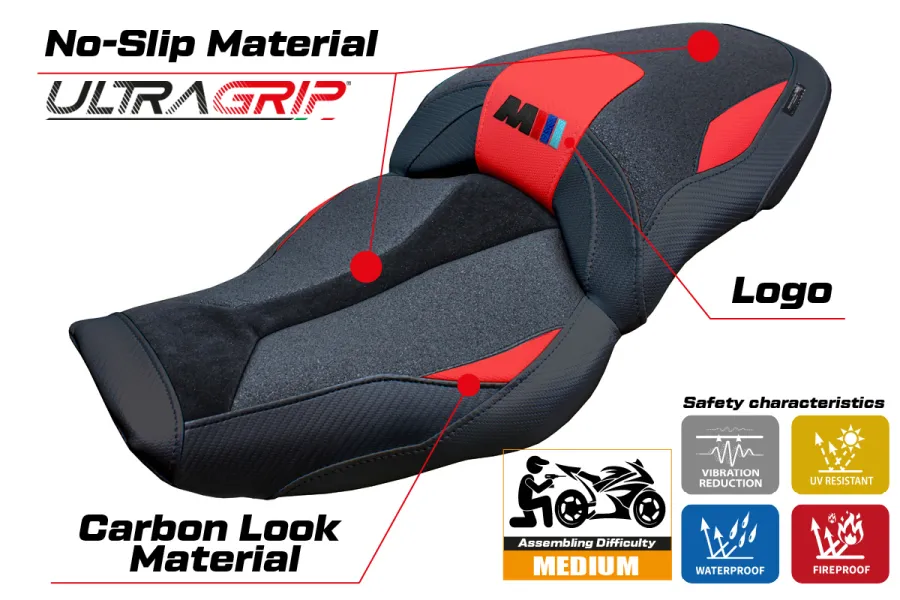 Rivestimento sella compatibile - BMW M 1000 XR  2024-2026 - mod Graz Ultragrip