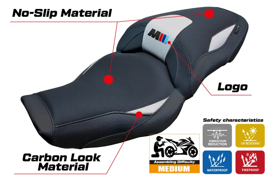 Funda de asiento compatible - BMW M 1000 XR  2024-2026 - mod Graz