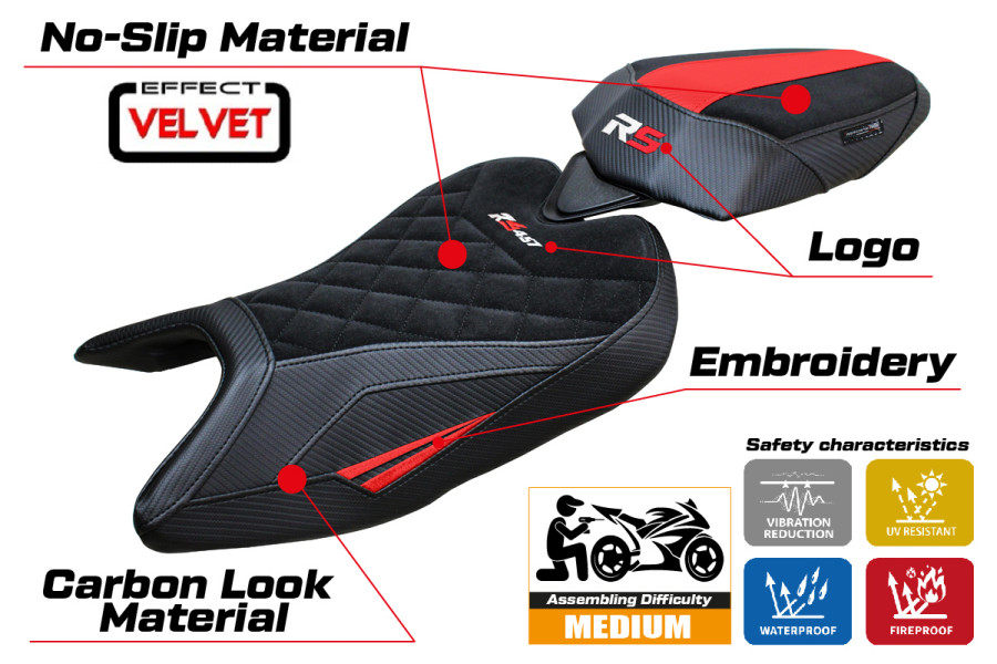 Sitzbezug kompatibel - Aprilia RS 457 2023-2026 - mod Bezz Velvet Special Edition