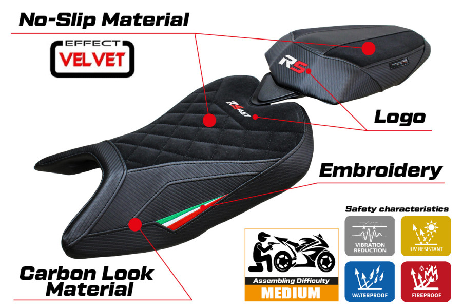Sitzbezug kompatibel - Aprilia RS 457 2023-2026 - mod Bezz Velvet Special Edition