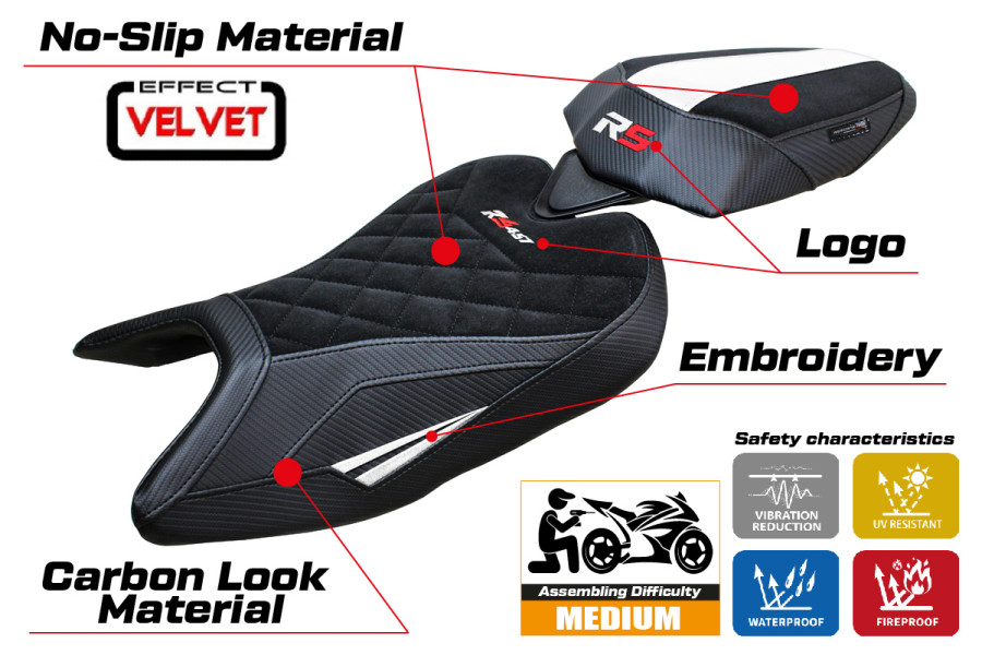 Sitzbezug kompatibel - Aprilia RS 457 2023-2026 - mod Bezz Velvet Special Edition